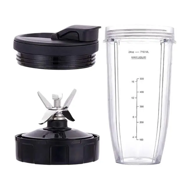 Alt view image 3 of 6 - Blender CupCompatible For Nutri Ninja Auto IQ BN801 SS101 BL480-30 BL641 Blender And 7 Fins Extractor Blade Replacement Parts