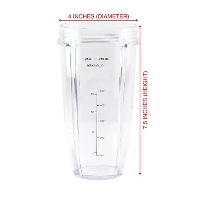 Alt view image 6 of 6 - Blender CupCompatible For Nutri Ninja Auto IQ BN801 SS101 BL480-30 BL641 Blender And 7 Fins Extractor Blade Replacement Parts