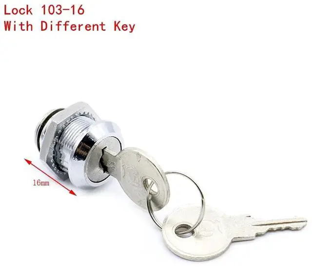 Alt view image 2 of 4 - Cam Cylinder Locks Door Padlock Lock with Iron Key 1Pcs(16mm Different Key)