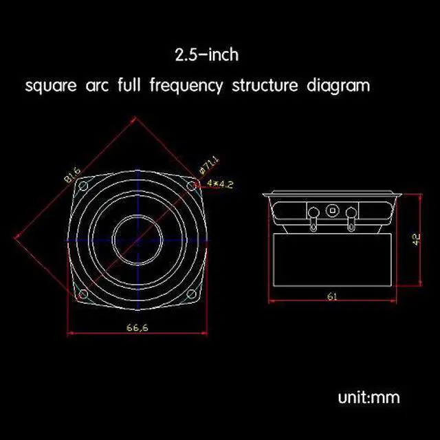 Alt view image 6 of 7 - 1PC 2.5" inch 4 ohm Hi-Fi Desktop Full Range Speaker High Sensitivity Speakers for Home & Car Auidio 8-15W