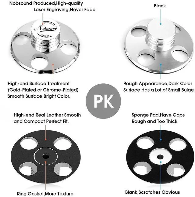 Alt view image 5 of 7 - STB-01 LP Vinyl Turntables Metal Disc Stabilizer Record Weight HiFi (Gold)