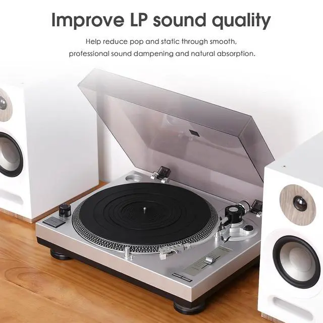 Alt view image 3 of 7 - Turntable Slip Mat Anti Static Silicone/Cork Slipmat for Vinyl Record Player (Silicone Rubber)