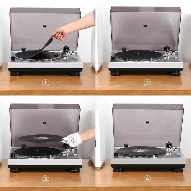 Alt view image 6 of 7 - Turntable Slip Mat Anti Static Silicone/Cork Slipmat for Vinyl Record Player (Silicone Rubber)