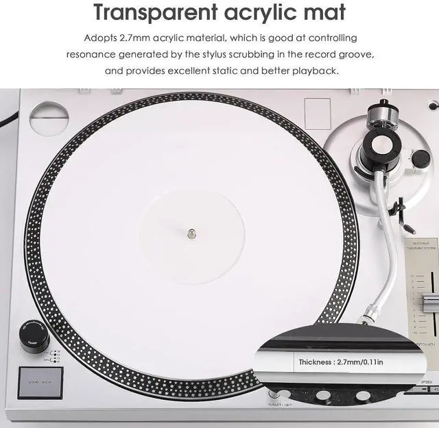 Alt view image 2 of 7 - Turntable Slip Mat Anti Static Silicone/Cork Slipmat for Vinyl Record Player (Acrylic)