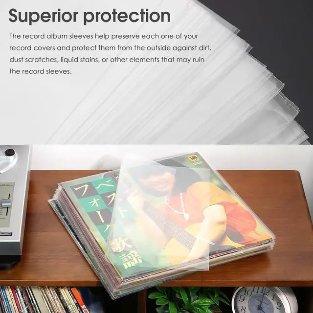 Alt view image 2 of 7 - 50PCS 12'' LP Vinyl Record Plastic Outer Sleeves Anti-Static Protection Covers