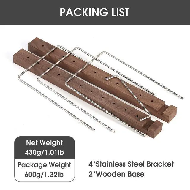 Alt view image 7 of 7 - 50-60pcs LP Turntable Vinyl Record Storage Holder Wooden+Stainless Albums Stand