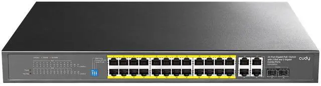 Main image of 24 Gigabit Ethernet Unmanaged PoE+ Switch, 300W, 24 * 100/1000Mbps PoE+ Ports, 2 Gigabit SFP, CCTV / VLAN Mode, 19-inch Rackmount, 802.3af/at, GS1028PS2