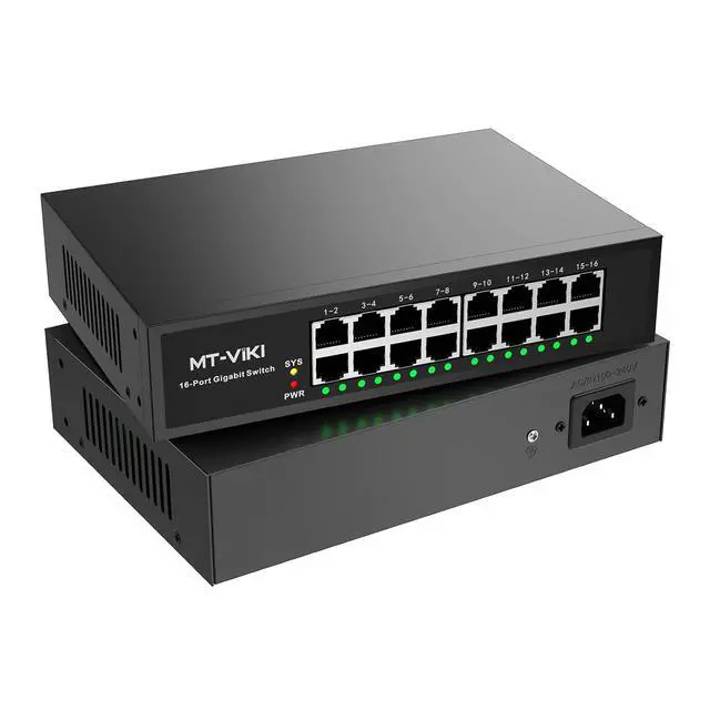 Main image of 24 Port Gigabit Ethernet Switch, Unmanaged Network Switch Splitter, Desktop/ Rackmount, Metal Casing, Fanless, Plug and Play