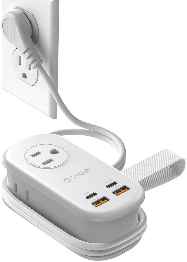 Main image of 65W GaN Travel Power Strip with 7-in-1 Charging Ports (3 AC Outlets/2 USB-A/2 USB-C), Flat Plug and 4FT Extension Cord, Fast Charger for MacBook Pro/Air, iPad Pro, iPhone 17/16/15- AP3