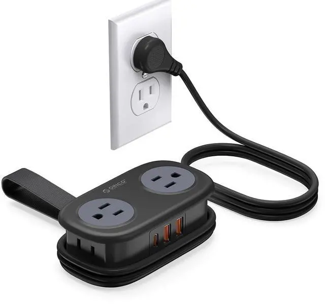 Main image of Travel Power Strip PD20W with 4 AC Outlets 3 USB Ports (1 USB-C), 4FT Flat Plug Extension Cord, Compact Portable Design for Business Travel, Cruise Ship Essentials-AP3