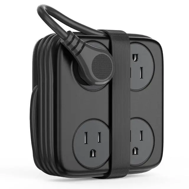 Main image of 5 Ft Extension Cord with 3 USB Ports, Power Strip for Desktop, 4 Side Outlet Extender(8 AC) & Flat Plug, 11 in 1 Charging Station for Home/Office/Dorm -AP3 PRO