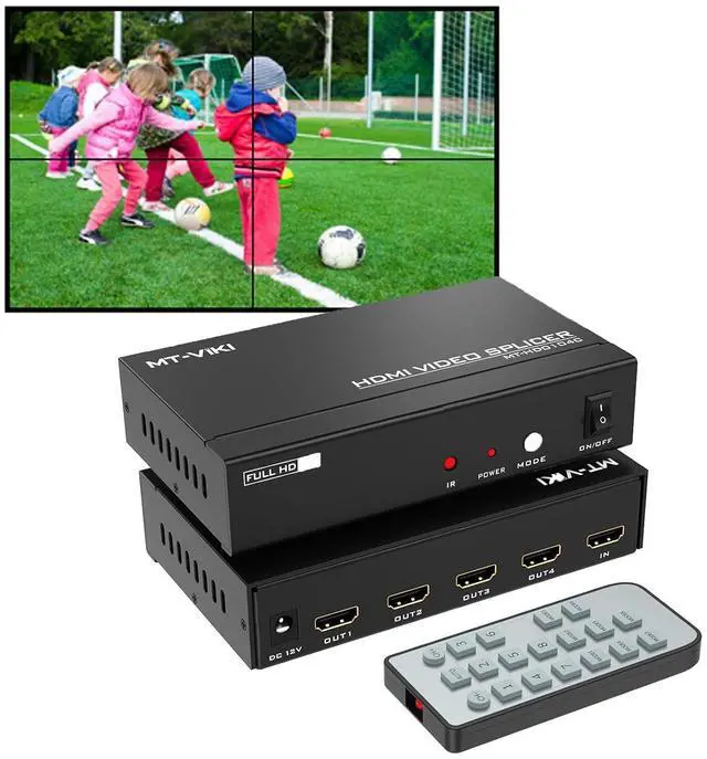 Main image of 4K 2x2 Video Wall Controller, HDMI TV Wall 2x2, Support 4K@30Hz Input & Output, 8 Display Mode 1x2/1x3/1x4...