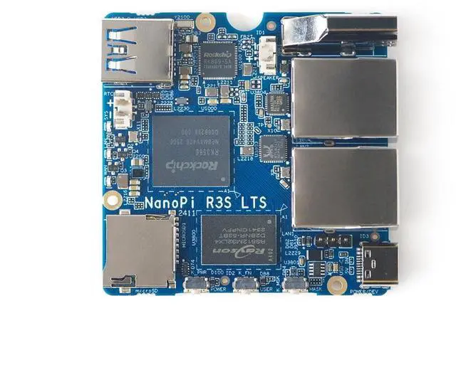 Main image of NanoPi R3S-LTS RK3566 Dual GbE 2GB RAM 4K HD MI Output USB 3.0 - Perfect for Home Server/Network Storage/Soft Router (Single Board Kit, 2GB RAM + 32GB eMMC)