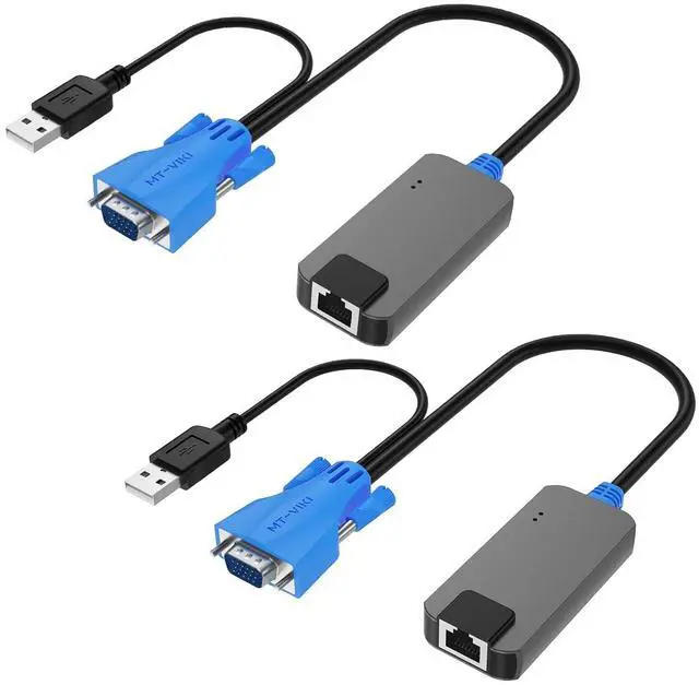 Main image of 2 Pack USB VGA to RJ45 Dongle, Work for CAT6 KVM Switch (1708MS-IP) Extend Distances up to 230ft/70m from KVM Console to Servers