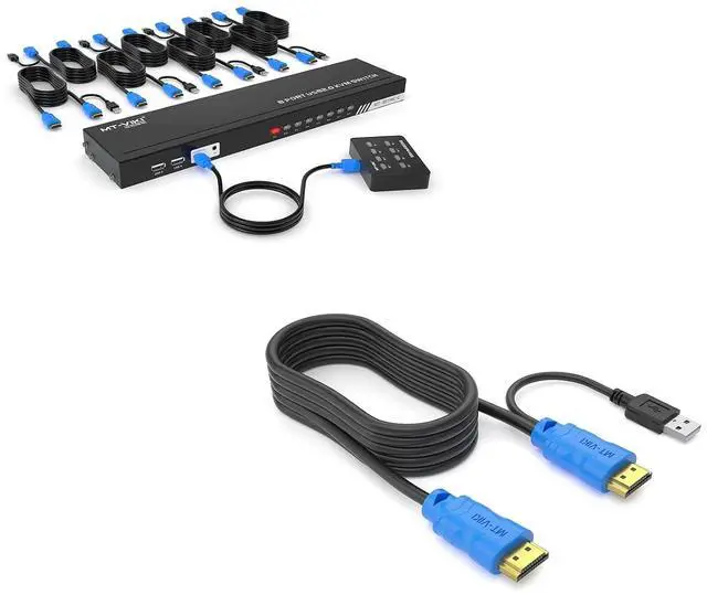 Main image of 1 PCS 8 Port KVM Switch HDMI + 1 PCS 10ft HDMI KVM Cable
