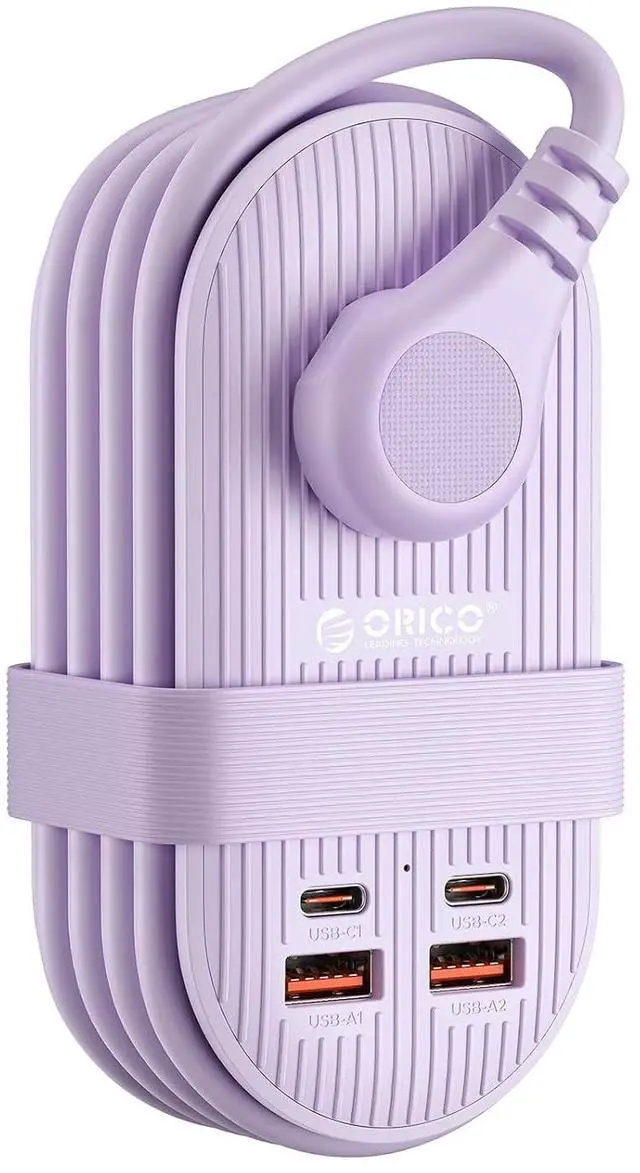 Main image of 45W Power Strip for iPhone 17 and Galaxy S25, 7 in 1 Charging Station with 3AC, 2 USB-A, 2 USB-C, 4ft Thin Extension Cord, Flat Plug Fashion Essential for Cruise Ship/Travel/Home/Dorm- TK45