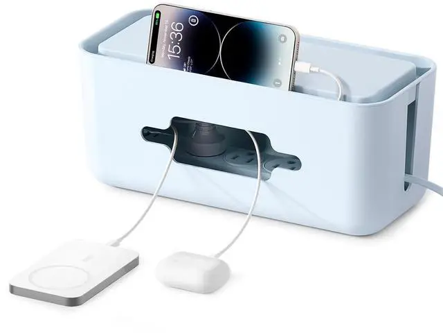 Main image of Cable Management Box, Cord Hider Box to Conceal Power Strips on Desk or Floor, Keeping Cords Tidy and Protected from Damage, Stylish Cable Organizers for Home, Office, School - PB01