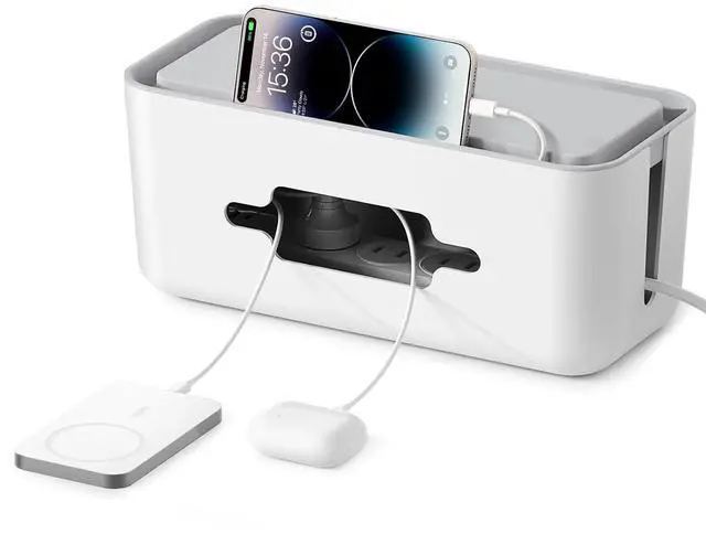 Main image of Cable Management Box, Cord Hider Box to Conceal Power Strips on Desk or Floor, Keeping Cords Tidy and Protected from Damage, Stylish Cable Organizers for Home, Office, School - PB01
