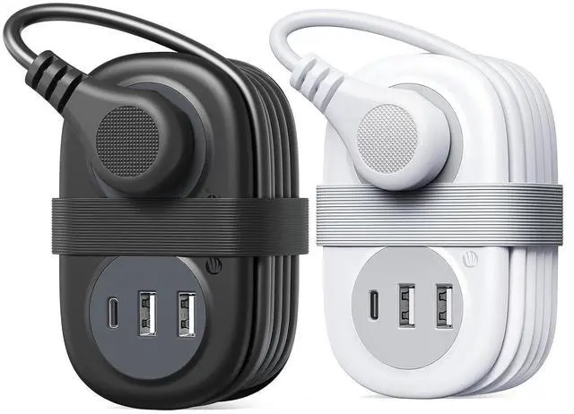 Main image of Travel Power Strip with USB Ports Travel Essentials 3.7 ft Extension Cord for Cruise Essentials, 3 USB Ports(1 USB C) 2 AC Outlets Flat Plug Power Strip Travel Must Haves