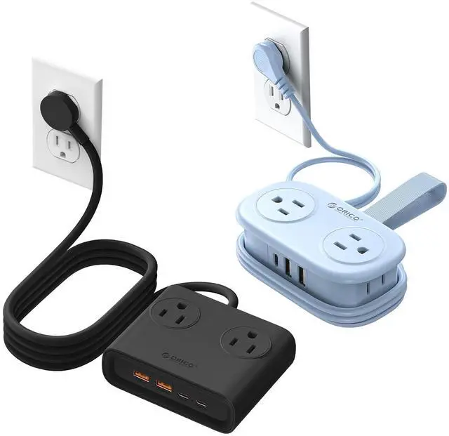 Main image of Travel Power Strip with USB C, 4 Outlets 3 USB Ports (1 USB C) with 4FT Wrapped Short Extension Cord Small Power Strip, Non Surge Protector for Travel, Cruise Ship-AP3