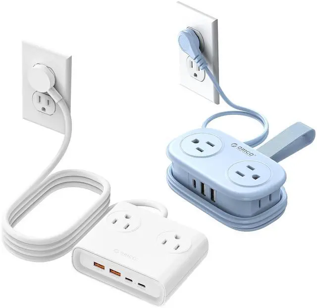 Main image of Travel Power Strip with USB C, 4 Outlets 3 USB Ports (1 USB C) with 4FT Wrapped Short Extension Cord Small Power Strip, Non Surge Protector for Travel, Cruise Ship-AP3