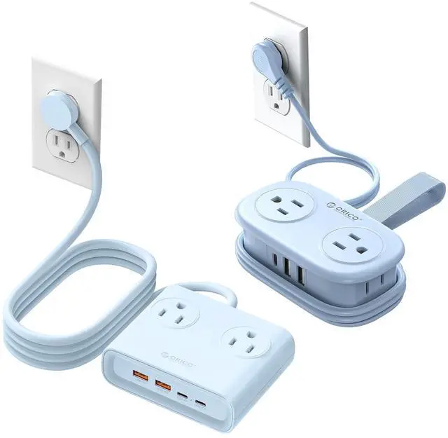 Main image of Travel Power Strip with USB C, 4 Outlets 3 USB Ports (1 USB C) with 4FT Wrapped Short Extension Cord Small Power Strip, Non Surge Protector for Travel, Cruise Ship-AP3