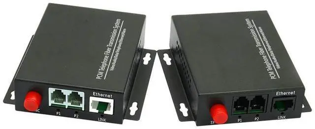 Main image of 1Pair 2 Channel PCM Voice Telephone Fiber Optical Media Converters Extender Adapter Single Mode FC Fiber Optic Port Caller ID FAX with 10/100M Ethernet
