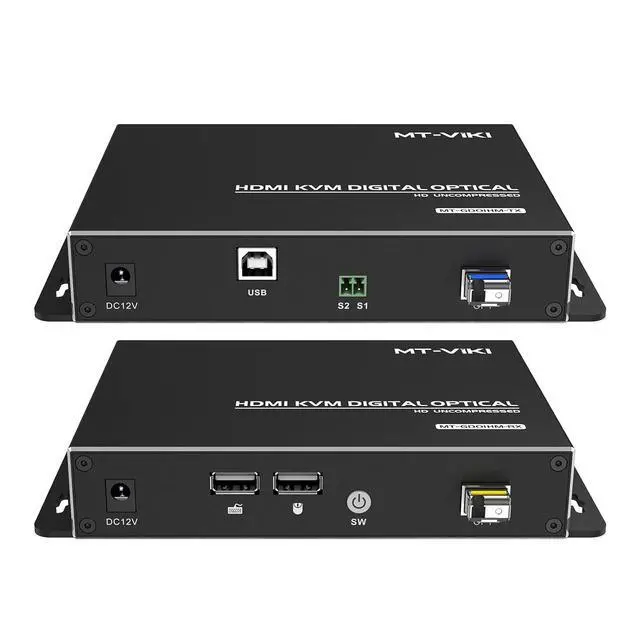 Main image of HDMI KVM Fiber Extender, HDMI Extender Over Single Mode Fiber Optic up to 20KM/12.4 Miles, Uncompressed TX & RX Kit