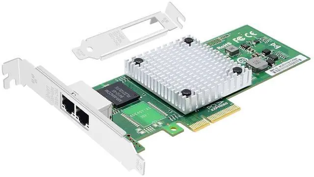 Main image of Dual-Port PCIe X4 Gigabit Server Network Card, with 1860 Main Control Chip T2 RJ45 Ports LAN NIC Card 1000M PCI Express Ethernet Adapter Support Windows Server/Centos/RHEL Ubuntu Linux SLES