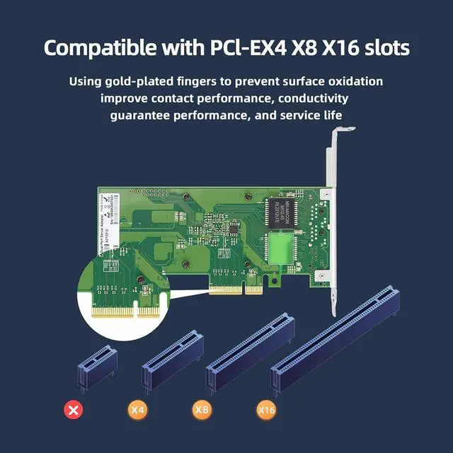 Alt view image 5 of 14 - Dual-Port PCIe X4 Gigabit Server Network Card, with 1860 Main Control Chip T2 RJ45 Ports LAN NIC Card 1000M PCI Express Ethernet Adapter Support Windows Server/Centos/RHEL Ubuntu Linux SLES