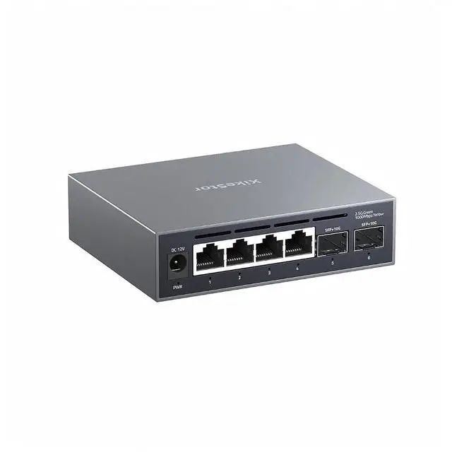 Main image of 6-Port 2.5G Web Managed Ethernet Switch, VLAN/QoS/STP/IGMP/LACP Supported, Fanless Easy Smart 2.5Gb Network Switch, Aluminum Housing, Desktop/Wall-Mount