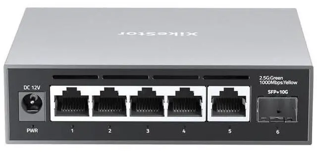 Main image of 6-Port 2.5G Web Managed Ethernet Switch, VLAN/QoS/STP/IGMP/LACP Supported, Fanless Easy Smart 2.5Gb Network Switch, Aluminum Housing, Desktop/Wall-Mount