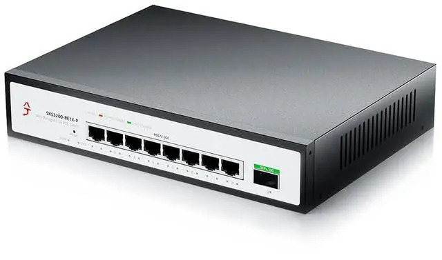 Main image of 9-Port 2.5G Easy Managed PoE+ Ethernet Switch, IEEE8023af/at PoE 140W, VLAN/QoS/STP/IGMP/LACP Supported, Fanless 2.5Gb Network Switch for AP, VoIP Phone, IP Camera, NVR