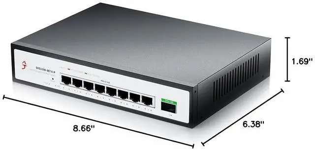 Alt view image 7 of 7 - 9-Port 2.5G Easy Managed PoE+ Ethernet Switch, IEEE8023af/at PoE 140W, VLAN/QoS/STP/IGMP/LACP Supported, Fanless 2.5Gb Network Switch for AP, VoIP Phone, IP Camera, NVR