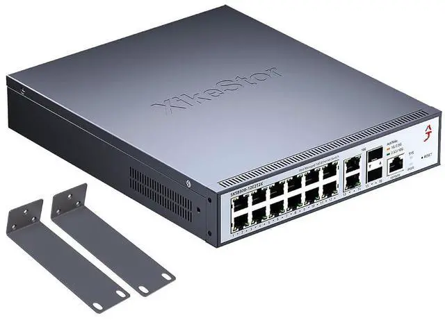 Alt view image 7 of 7 - 16-Port 2.5G L3 Managed Ethernet Switch, 2.5Gb Network Switch with 12x2.5G RJ45|2x10G RJ45|2x10G SFP+ Ports, DHCP/OSPF/BGP/VLAN/ACL/LACP/IGMP Supported, Built-in Smart Fan, Desktop/Wall-Mount