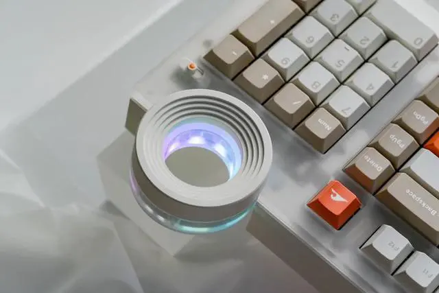 Alt view image 2 of 7 - ATM 98 Wireless Custom Mechanical Keyboard, HiFi Silent Gasket Mount Keyboard with Smart Knob, Full Size Tri-Mode Creamy Keyboard, Hot-swap, CNC Aluminum, Programmable RGB - Frost Whisper