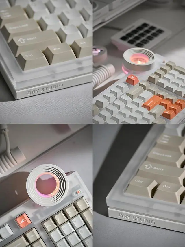 Alt view image 7 of 7 - ATM 98 Wireless Custom Mechanical Keyboard, HiFi Silent Gasket Mount Keyboard with Smart Knob, Full Size Tri-Mode Creamy Keyboard, Hot-swap, CNC Aluminum, Programmable RGB - Frost Whisper