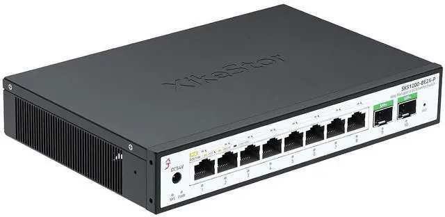 Main image of 10 Port 2.5Gb PoE SwitchUmanaged Managed Network Switch8 Port 2.5G RJ45 PoE2 Port 10G SFP+, IEEE8023af/atTotal Power 100W, 30W per Port, FanlessSupports AP, VoIP Phone, IP Camera, NVR