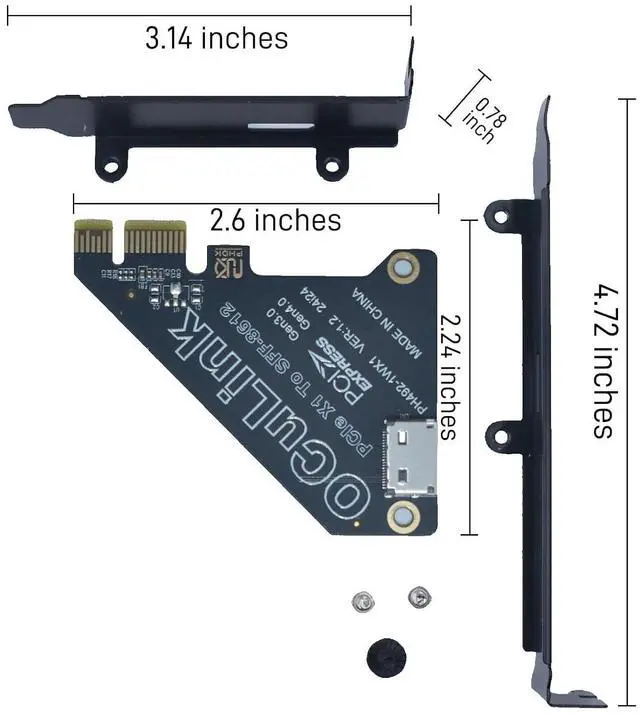Alt view image 5 of 5 - PCIe 4.0 x1 to Oculink SFF-8612 Adapter SFF-8611 External Graphics Card for GPU Dock, eGPU, NVMe SSD