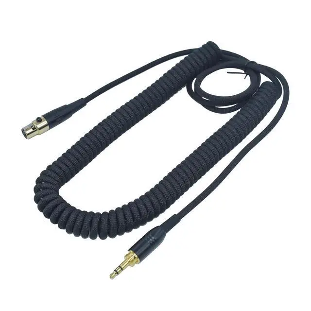 Alt view image 4 of 7 - Braided Coiled Female Mini XLR to 3.5mm 1/4 Stereo Audio TRS Plug Headphone Replacement Cable with 1/8" to 6.35mm Adapter - Compatible with Beyerdynamic AKG, Gold Plated, 13 Feet(4m)