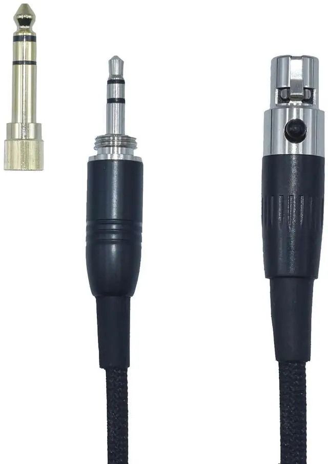 Main image of Coiled Mini XLR to 3.5mm Headphone Cable, Female MiniXLR to 1/4 TRS Plug Replacement Cable with 1/8" to 6.35mm Adapter - Compatible with AKG, Nickel Plated,13 Feet(4m)