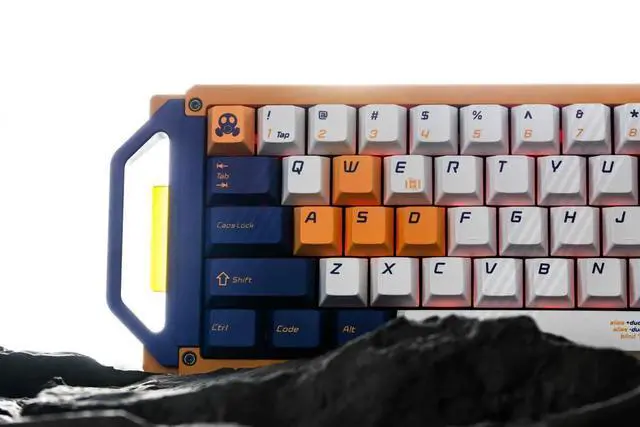 Alt view image 5 of 6 - Mecha 65 Wireless Custom Mechanical Gaming Keyboard, 68-Key Low Latency Esports Tri-Mode 2.4G Bluetooth Wired, Hot-Swap Switch, High-End RGB Gaming Accessories for PC & Mac, Strike Yellow