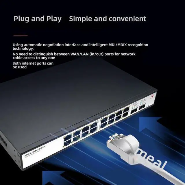 Alt view image 4 of 7 - 18-Port 2.5G Switch with 2-Port 10G SFP, Unmanaged, Fanless & Silent, for Home NAS, Gaming, 4K/8K Streaming