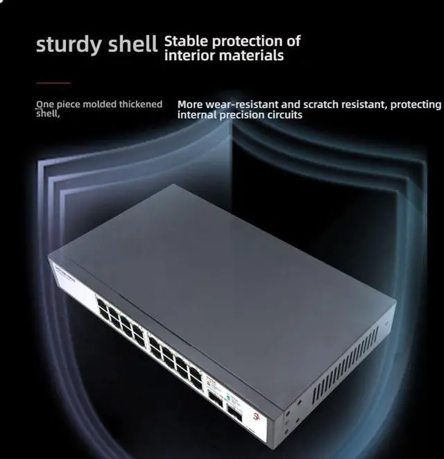 Alt view image 5 of 7 - 18-Port 2.5G Switch with 2-Port 10G SFP, Unmanaged, Fanless & Silent, for Home NAS, Gaming, 4K/8K Streaming