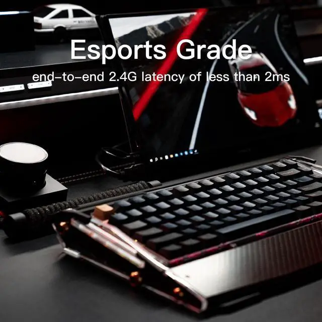 Alt view image 3 of 6 - Black Diamond 75 v2 RGB Wireless Mechanical Gaming Keyboard, 2.4G 2ms Latency, Tri-Mode Connection, Leaf Spring Mount, Custom Internals, Hotswapable Switch