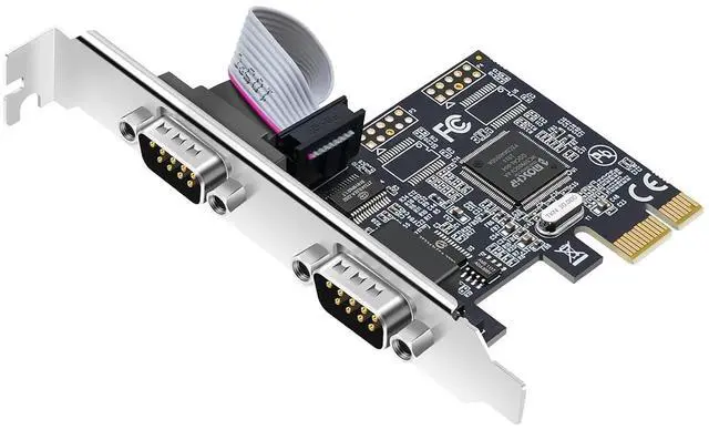 Main image of 2-Port PCIe RS232 Serial Parallel Card - PCI Express to DB9 Expansion Card COM Port Adapter with AX9900 Chipset, Industrial Grade Gold-Plated Connector for Desktop PC