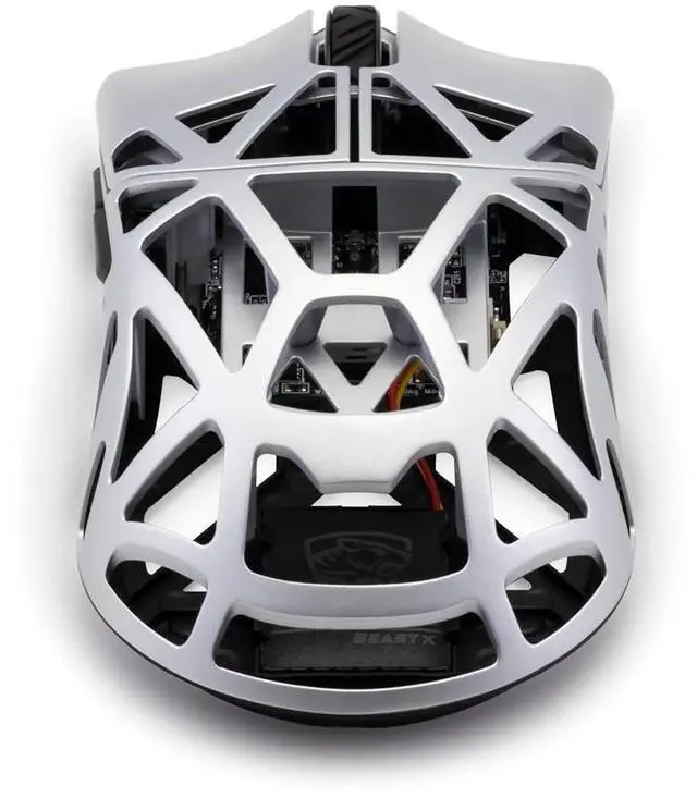 Alt view image 2 of 5 - WLMOUSE Beast X Pro Ultra-Light 39g Magnesium Gaming Mouse, PAW3950 HS Sensor, 8K Polling Rate, 30000 DPI,OM & TTC Switches, Customizable Side Panels.(Silver(TTC Switch-Side Slits))