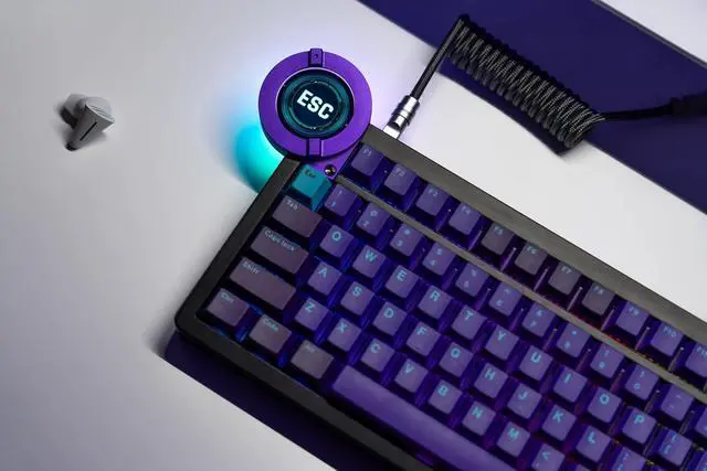 Alt view image 6 of 7 - Battleye 74.5 RT HE Magnetic Wired Gaming Keyboard with Mechanical Feel Full Metal Aluminum with Touch Screen and Rapid 4-Mode Switching RGB Lighting & Gaming Accessories - Starlight Reaper