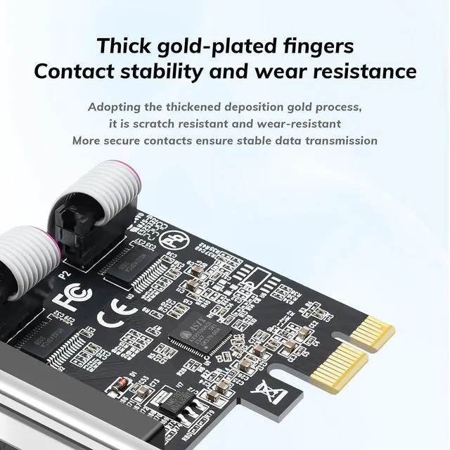 Alt view image 5 of 7 - PCI Express DualSerial 1 Parallel Combo Card, PCIe to DB9 RS232 COM + DB25 LPT Printer Port Expansion Card with Low Profile Bracket, Industrial Controller Card for Desktop PC
