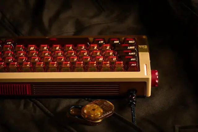 Alt view image 4 of 5 - Retro 63 RT HE Magnetic Wired Gaming Keyboard with Mechanical Feel, Metal and PEI with 8K Low Latency and Mode Switching RGB - Hazy Amber